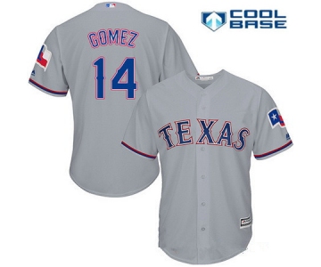 Men's Texas Rangers #14 Carlos Gomez Gray Road Stitched MLB Majestic Cool Base Jersey