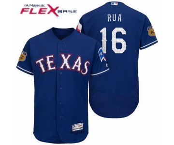 Men's Texas Rangers #16 Ryan Rua Royal Blue 2017 Spring Training Stitched MLB Majestic Flex Base Jersey