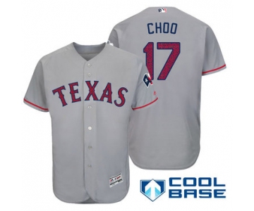 Men's Texas Rangers #17 Shin-soo Choo Gray Stars & Stripes Fashion Independence Day Stitched MLB Majestic Cool Base Jersey