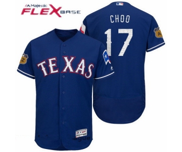 Men's Texas Rangers #17 Shin-soo Choo Royal Blue 2017 Spring Training Stitched MLB Majestic Flex Base Jersey