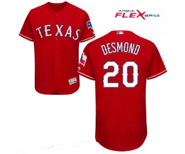 Men's Texas Rangers #20 Ian Desmond Red 2016 Flex Base Majestic Stitched MLB Jersey