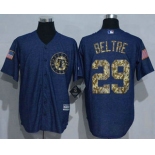 Men's Texas Rangers #29 Adrian Beltre Denim Blue Salute to Service Stitched MLB Jersey
