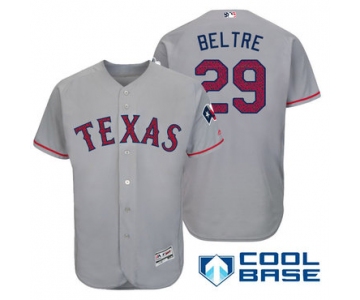 Men's Texas Rangers #29 Adrian Beltre Gray Stars & Stripes Fashion Independence Day Stitched MLB Majestic Cool Base Jersey