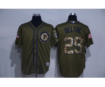 Men's Texas Rangers #29 Adrian Beltre Green Salute to Service Cool Base Stitched MLB Jersey