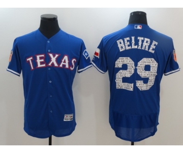 Men's Texas Rangers #29 Adrian Beltre Royal Blue 2017 Spring Training Stitched MLB Majestic Flex Base Jersey