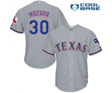 Men's Texas Rangers #30 Nomar Mazara Gray Road Stitched MLB Majestic Cool Base Jersey