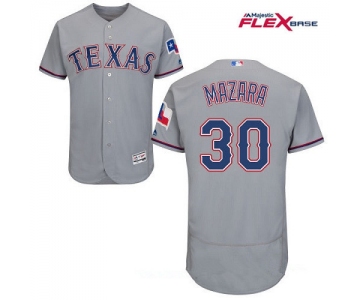 Men's Texas Rangers #30 Nomar Mazara Gray Road Stitched MLB Majestic Flex Base Jersey