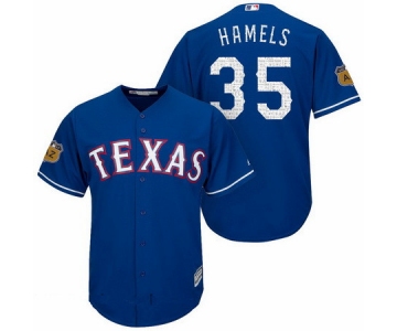 Men's Texas Rangers #35 Cole Hamels Royal Blue 2017 Spring Training Stitched MLB Majestic Cool Base Jersey