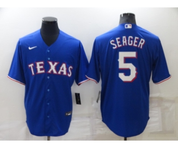 Men's Texas Rangers #5 Corey Seager Blue Stitched MLB Cool Base Nike Jersey
