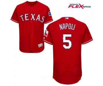 Men's Texas Rangers #5 Mike Napoli Red Alternate Stitched MLB Majestic Flex Base Jersey