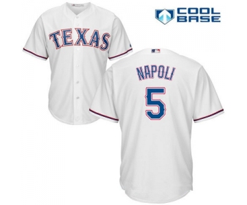 Men's Texas Rangers #5 Mike Napoli White Home Stitched MLB Majestic Cool Base Jersey