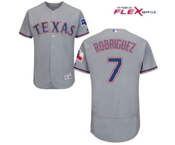 Men's Texas Rangers #7 Ivan Rodriguez Retired Gray Stitched MLB Majestic Flex Base Jersey