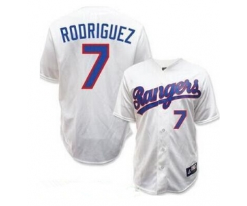 Men's Texas Rangers #7 Ivan Rodriguez White 1993 Cooperstown Throwback Jersey