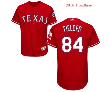Men's Texas Rangers #84 Prince Fielder Red 2016 Flexbase Majestic Baseball Jersey