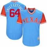 Men's Texas Rangers AJ Griffin Sweet Lettuce Majestic Light Blue 2017 Players Weekend Authentic Jersey