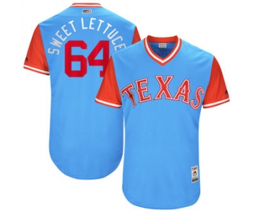 Men's Texas Rangers AJ Griffin Sweet Lettuce Majestic Light Blue 2017 Players Weekend Authentic Jersey