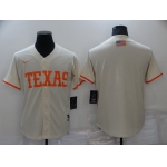Men's Texas Rangers Blank Cream Stitched MLB Cool Base Nike Jersey