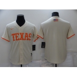 Men's Texas Rangers Blank Cream Stitched MLB Cool Base Nike Jersey