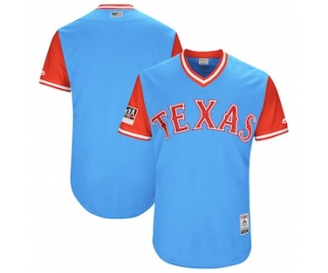 Men's Texas Rangers Majestic Light Blue 2018 Players' Weekend Authentic Team Jersey