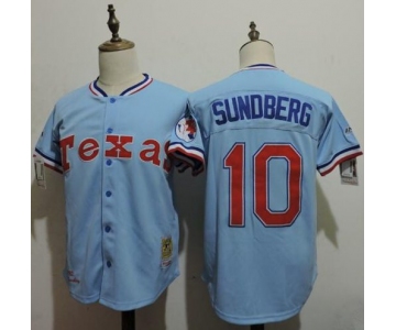 Mitchell And Ness Rangers #10 Jim Sundberg Light Blue Throwback Stitched MLB Jersey