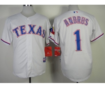 Texas Rangers #1 Elvis Andrus 2014 White Jersey
