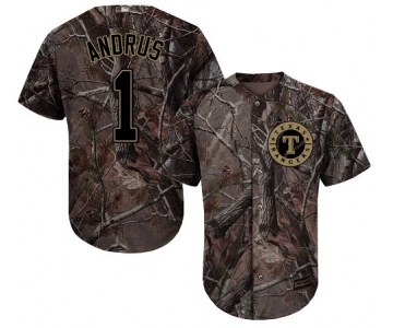 Texas Rangers #1 Elvis Andrus Camo Realtree Collection Cool Base Stitched Baseball Jersey