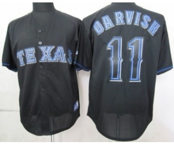 Texas Rangers #11 Yu Darvish Black Fashion Jersey