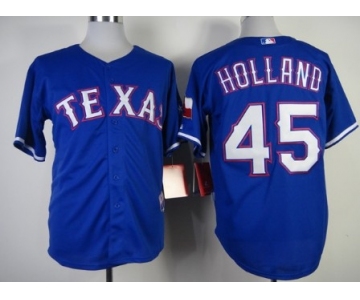 Texas Rangers #45 Derek Holland 2014 Blue Jersey