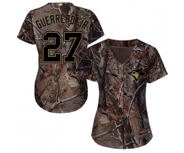 Blue Jays #27 Vladimir Guerrero Jr. Camo Realtree Collection Cool Base Women's Stitched Baseball Jersey