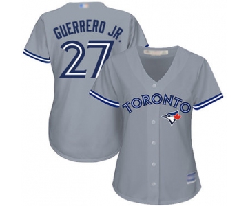 Blue Jays #27 Vladimir Guerrero Jr. Grey Road Women's Stitched Baseball Jersey