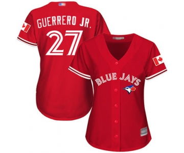 Blue Jays #27 Vladimir Guerrero Jr. Red Canada Day Women's Stitched Baseball Jersey
