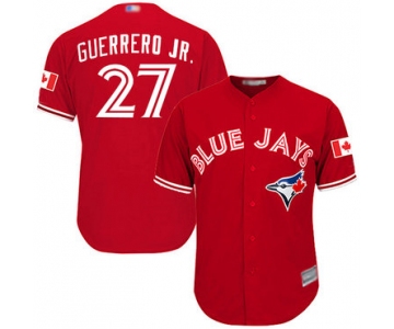 Blue Jays #27 Vladimir Guerrero Jr. Red Cool Base Canada Day Stitched Youth Baseball Jersey