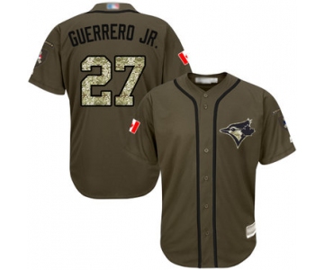 Men's Toronto Blue Jays #27 Vladimir Guerrero Jr. Green Salute to Service Stitched Baseball Jersey