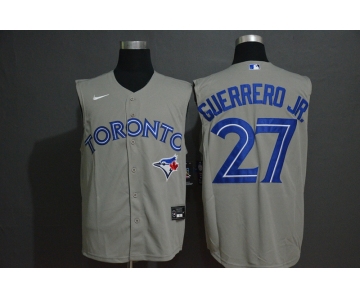 Men's Toronto Blue Jays #27 Vladimir Guerrero Jr. Grey 2020 Cool and Refreshing Sleeveless Fan Stitched MLB Nike Jersey