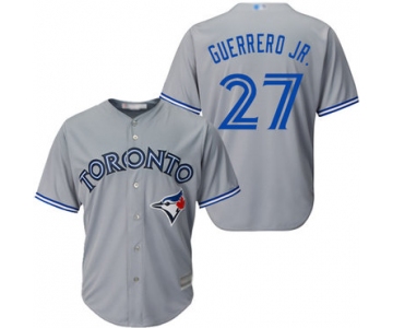 Men's Toronto Blue Jays #27 Vladimir Guerrero Jr. Grey New Cool Base Stitched Baseball Jersey