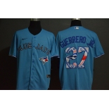 Men's Toronto Blue Jays #27 Vladimir Guerrero Jr. Light Blue Team Logo Stitched MLB Cool Base Nike Jersey