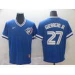 Men's Toronto Blue Jays 27 Vladimir Guerrero Jr. Royal Throwback Jersey