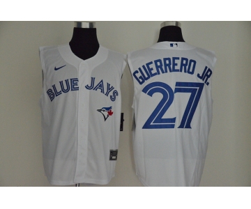 Men's Toronto Blue Jays #27 Vladimir Guerrero Jr. White 2020 Cool and Refreshing Sleeveless Fan Stitched MLB Nike Jersey