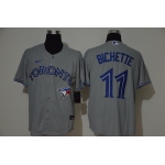 Men's Toronto Blue Jays #11 Bo Bichette Grey Stitched MLB Cool Base Nike Jersey