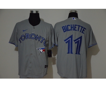 Men's Toronto Blue Jays #11 Bo Bichette Grey Stitched MLB Cool Base Nike Jersey
