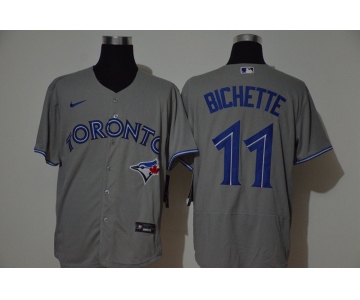 Men's Toronto Blue Jays #11 Bo Bichette Grey Stitched MLB Flex Base Nike Jersey