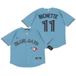 Men's Toronto Blue Jays #11 Bo Bichette Light Blue Stitched MLB Cool Base Nike Jersey
