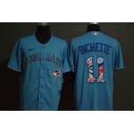 Men's Toronto Blue Jays #11 Bo Bichette Light Blue Team Logo Stitched MLB Cool Base Nike Jersey