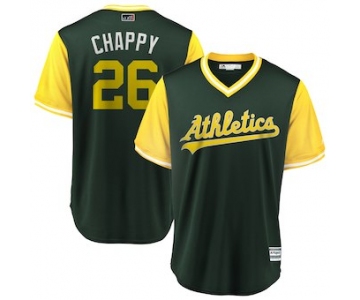 Men's Oakland Athletics 26 Matt Chapman Chappy Green 2018 Players' Weekend Cool Base Jersey