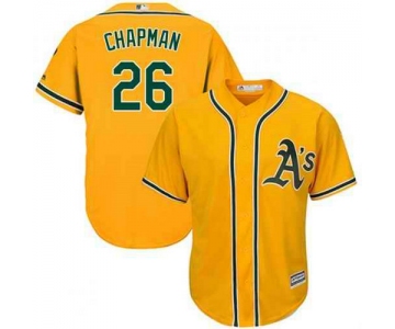 Men's Oakland Athletics #26 Matt Chapman Gold Cool Base Stitched MLB Jersey