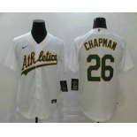Men's Oakland Athletics #26 Matt Chapman White Stitched MLB Cool Base Nike Jersey
