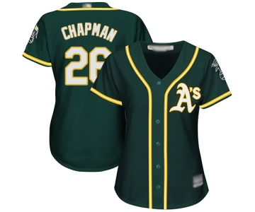 Oakland Athletics #26 Matt Chapman Green Alternate Women's Stitched Baseball Jersey