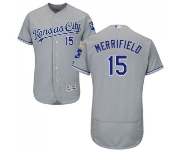 Kansas City Royals 15 Whit Merrifield Grey Flexbase Authentic Collection Stitched Baseball Jersey
