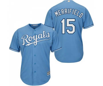 Kansas City Royals 15 Whit Merrifield Light Blue New Cool Base Alternate 1 Stitched Baseball Jersey