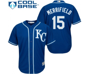 Kansas City Royals 15 Whit Merrifield Royal Blue New Cool Base Alternate 2 Stitched Baseball Jersey